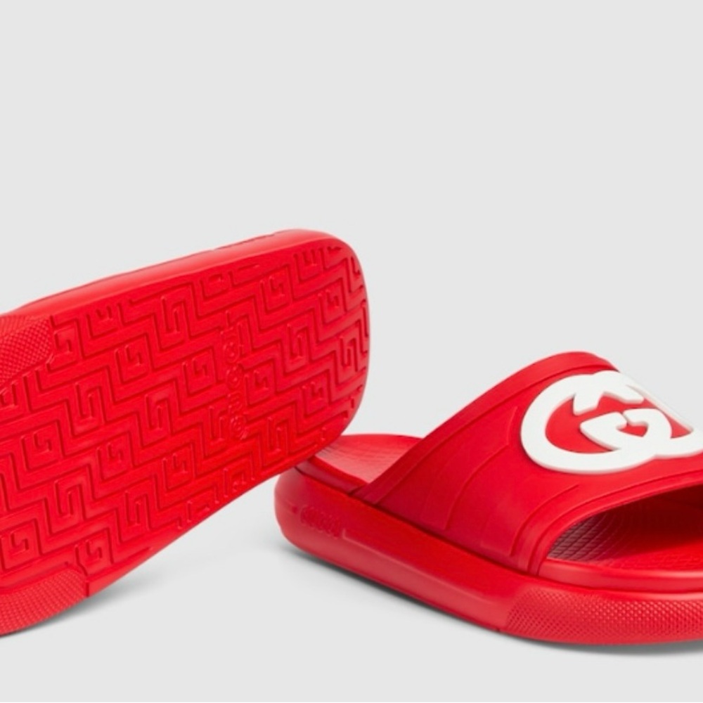 Gucci Red Slide Sandals